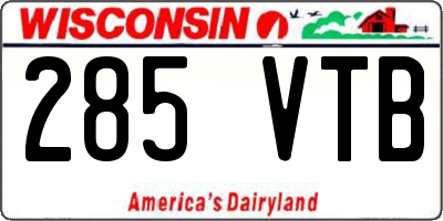 WI license plate 285VTB