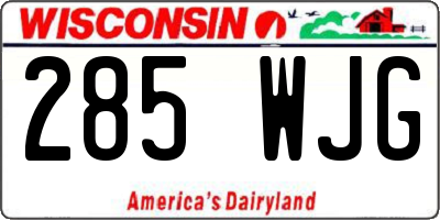 WI license plate 285WJG