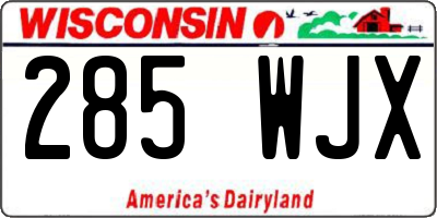 WI license plate 285WJX