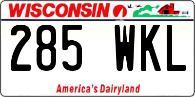 WI license plate 285WKL