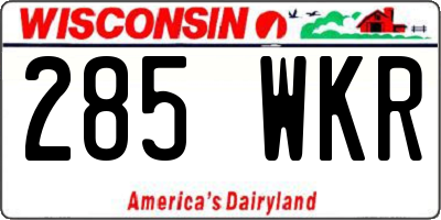 WI license plate 285WKR