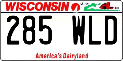 WI license plate 285WLD