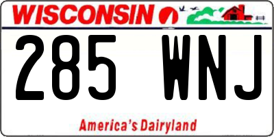 WI license plate 285WNJ