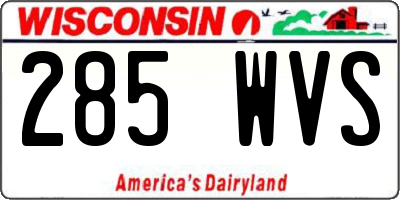 WI license plate 285WVS