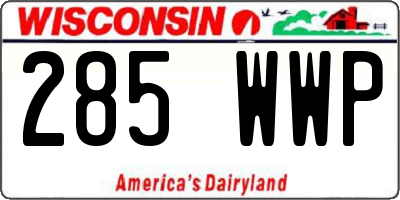 WI license plate 285WWP