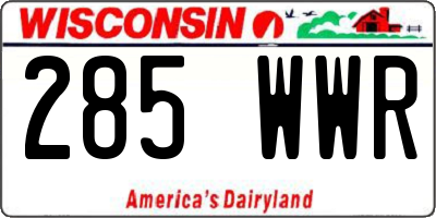 WI license plate 285WWR