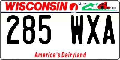 WI license plate 285WXA
