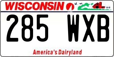 WI license plate 285WXB