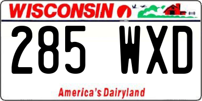 WI license plate 285WXD