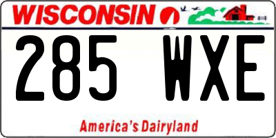 WI license plate 285WXE