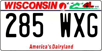 WI license plate 285WXG