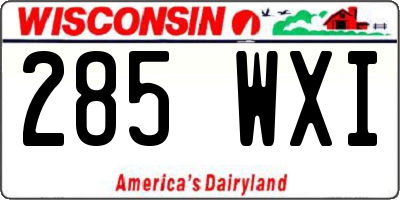 WI license plate 285WXI
