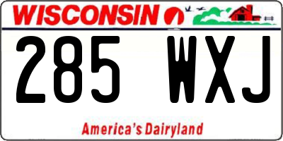 WI license plate 285WXJ