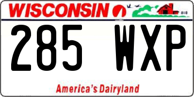 WI license plate 285WXP