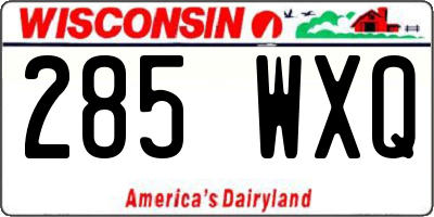 WI license plate 285WXQ