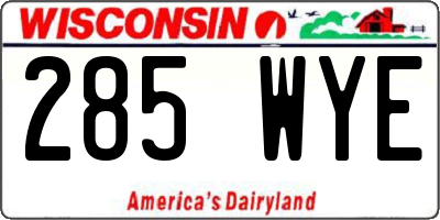 WI license plate 285WYE