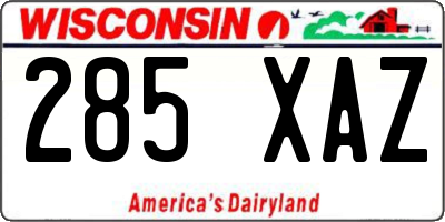 WI license plate 285XAZ
