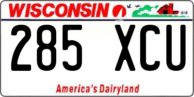 WI license plate 285XCU