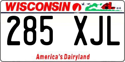 WI license plate 285XJL