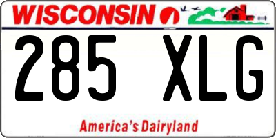 WI license plate 285XLG