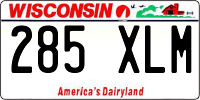 WI license plate 285XLM