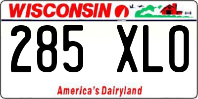 WI license plate 285XLO