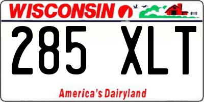 WI license plate 285XLT