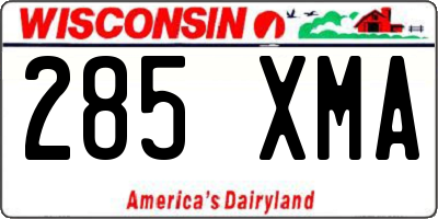 WI license plate 285XMA