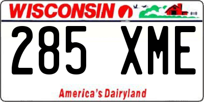 WI license plate 285XME
