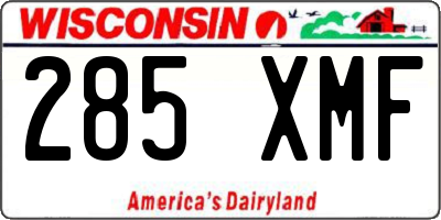 WI license plate 285XMF