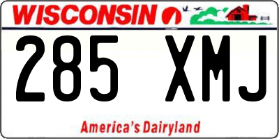 WI license plate 285XMJ