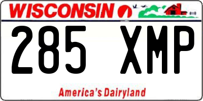 WI license plate 285XMP