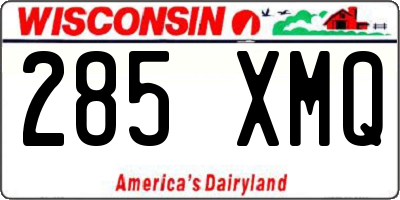 WI license plate 285XMQ