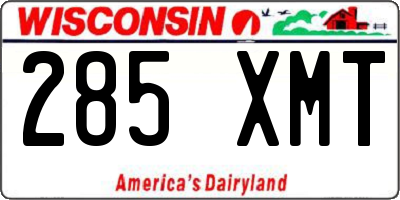 WI license plate 285XMT