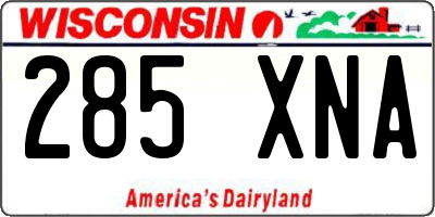 WI license plate 285XNA
