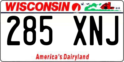 WI license plate 285XNJ