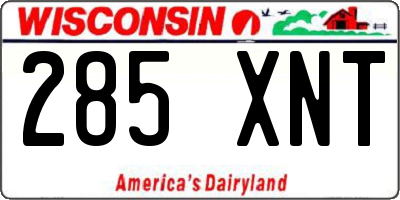 WI license plate 285XNT