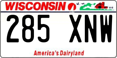 WI license plate 285XNW