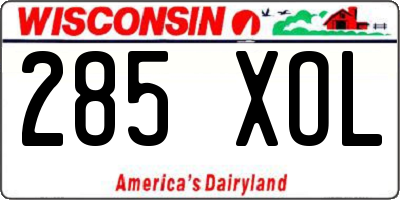 WI license plate 285XOL