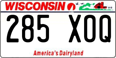 WI license plate 285XOQ