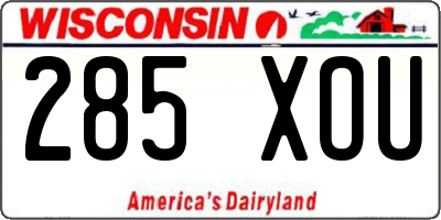 WI license plate 285XOU