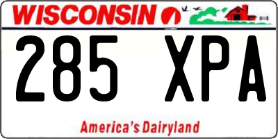 WI license plate 285XPA
