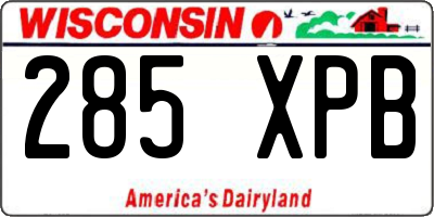WI license plate 285XPB