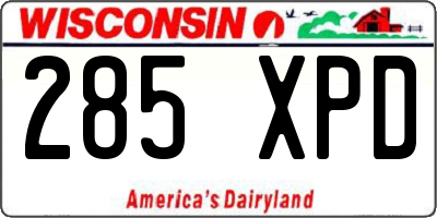 WI license plate 285XPD