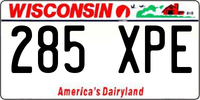 WI license plate 285XPE