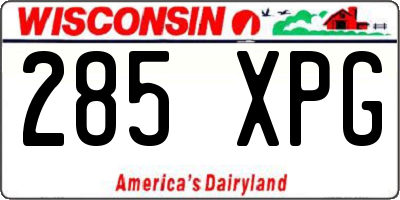 WI license plate 285XPG