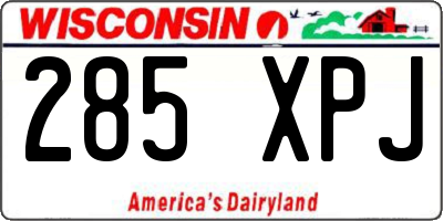 WI license plate 285XPJ
