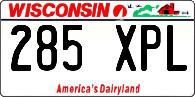 WI license plate 285XPL