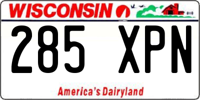 WI license plate 285XPN