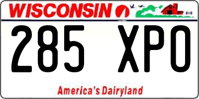 WI license plate 285XPO